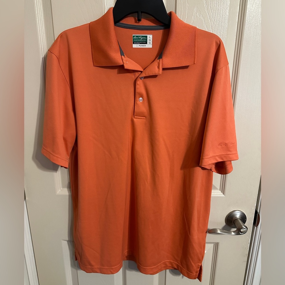 Ben Hogan Men’s Short Sleeve Polo Shirt, Vibrant Orange, Sz L